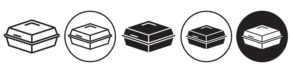 Styrofoam Box Icon vector set collection for web Stock Illustration