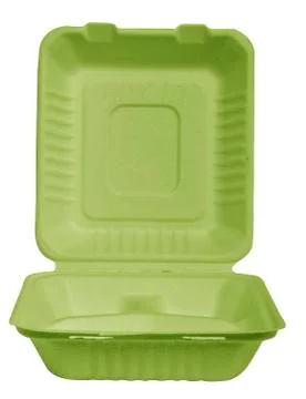 Styrofoam box on white background Stock-Fotos
