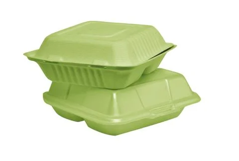 Styrofoam box on white background Stock Photos