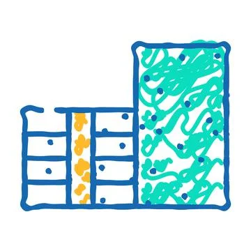 Styrofoam building material icon doodle illustration Illustrazione stock