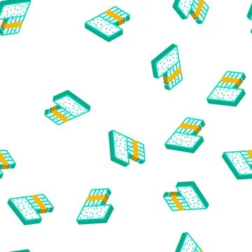 Styrofoam building material isometric icon seamless pattern Stock Illustration