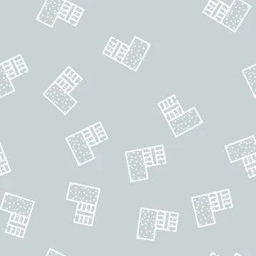 Styrofoam building material line vector seamless pattern Stock Illustration