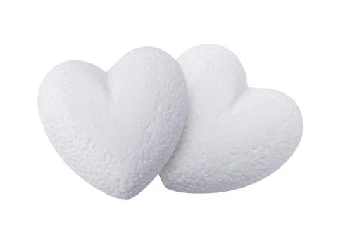 Styrofoam heart on white background Illustrazione stock
