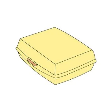 Styrofoam lunch box icon Stock Illustration