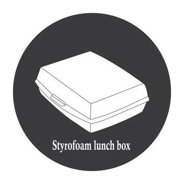 Styrofoam lunch box icon Stock Illustration