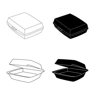 Styrofoam lunch box icon Stock Illustration