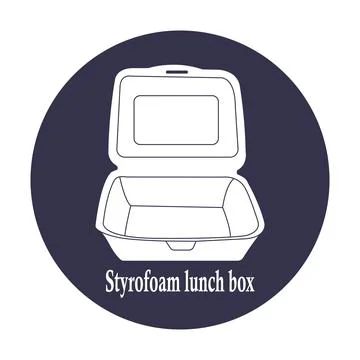 Styrofoam lunch box icon Stock Illustration