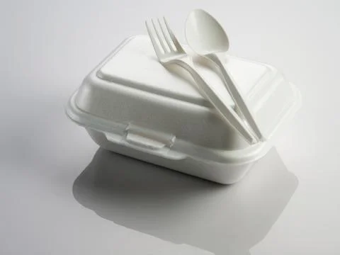 Styrofoam lunch box Stock Photos