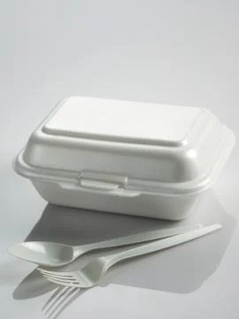 Styrofoam lunch box Stock Photos