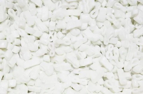 Styrofoam packing peanuts Foto stock