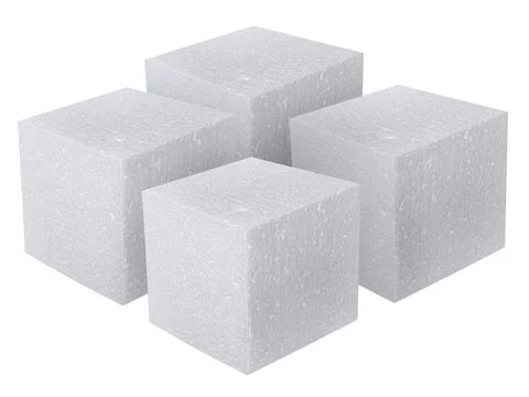 Styrofoam padding for product on white background Foto stock