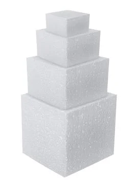Styrofoam padding for product on white background Stock Photos