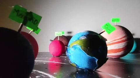 Styrofoam solar system Stock Footage 200240156