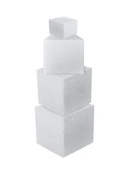Styrofoam square on white background Stock Illustration