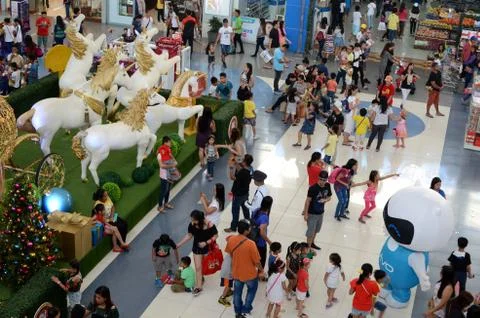 Styrofoam statue of white horses pulling golden carriage on Christmas Stock Photos
