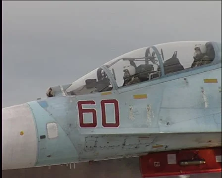 Su-27 in motion Stock Footage