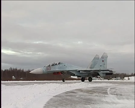 Su-27 takeoff Stock Footage 988452