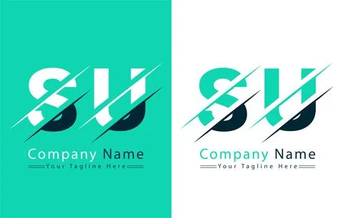 SU Letter Logo Vector Design Template Elements Illustrazione stock