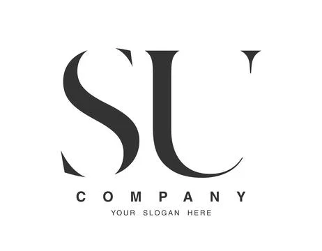 SU logo design. Initial letter s and u serif font style. Creative classic c.. Stock Illustration