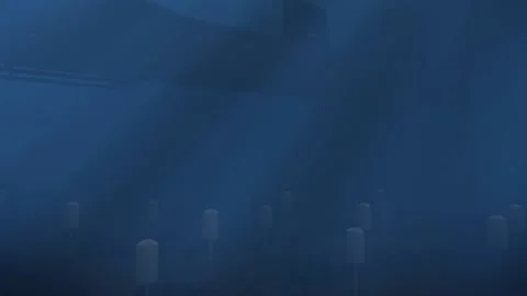 Sub Gliding Over Acoustic Range Underwater Animation Vídeo Stock 169195055