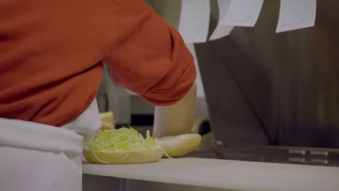 Sub sandwich being made Stock Footage 73884290