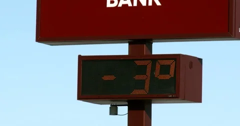 Sub-Zero Temperature - Winter - Thermometer - 4k Stock Footage 70796529