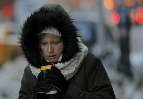 Sub Zero Temperatures New York, USA - 06 Jan 2018 Stock Photos