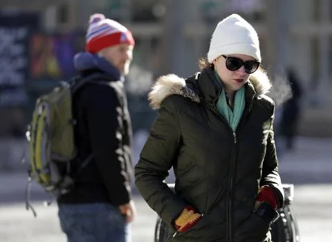 Sub Zero Temperatures New York, USA - 07 Jan 2018 Stock Photos