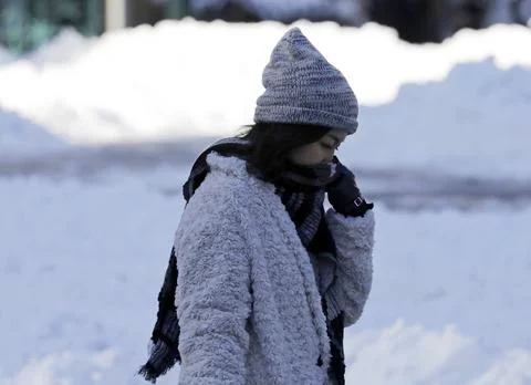 Sub Zero Temperatures New York, USA - 07 Jan 2018 Stock Photos
