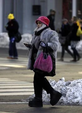 Sub Zero Temperatures New York, USA - 07 Jan 2018 Stock Photos