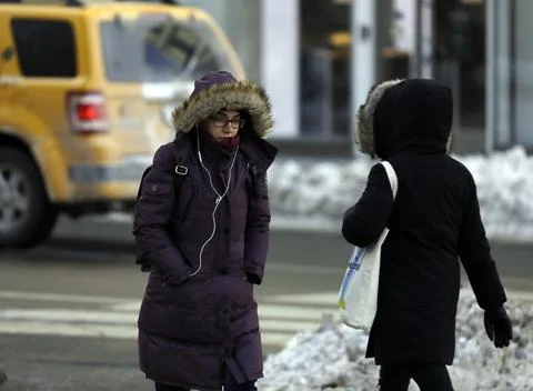 Sub Zero Temperatures New York, USA - 07 Jan 2018 Stock Photos