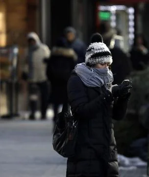 Sub Zero Temperatures New York, USA - 07 Jan 2018 Stock Photos