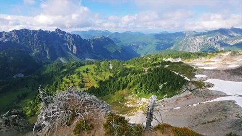 Subalpine Scenery on the Spray Park Trail in Mount Rainier National Park, Washin Stock-Footage 332083350