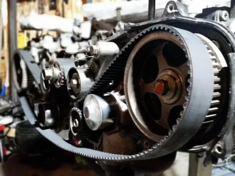 Subaru engine timing belt Stock Photos