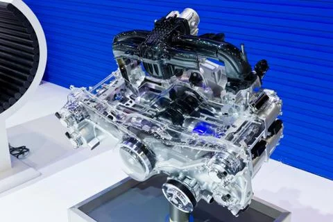 Subaru inside car engine on display at thailand international motor expo 2011 Stock Photos