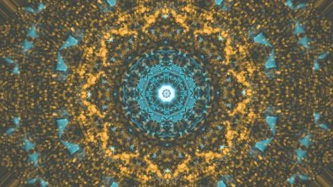 Subatomic energy released. Polygonal and bokeh particles synergy blasting in eye Stock Illustration