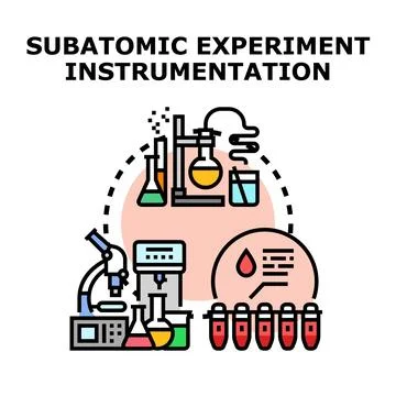 Subatomic experiment instrumentation and scientific research process Stock Illustration