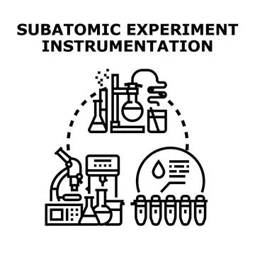 Subatomic experiment instrumentation and scientific research process Stock Illustration