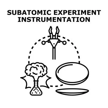 Subatomic experiment instrumentation studying atomic particles Stock Illustration