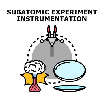 Subatomic experiment instrumentation studying atomic particles Stock Illustration