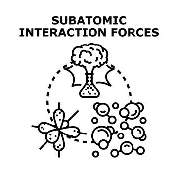 Subatomic interaction forces concept vector outlining particles イラスト素材
