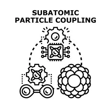 Subatomic particle coupling linking science technology Stock Illustration