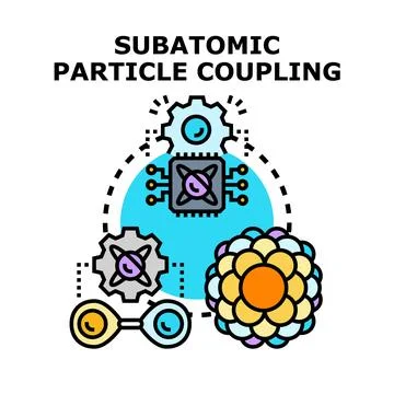 Subatomic particle coupling linking science technology Stock Illustration