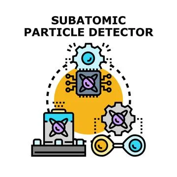 Subatomic particle detector researching quantum physics concept Stock Illustration