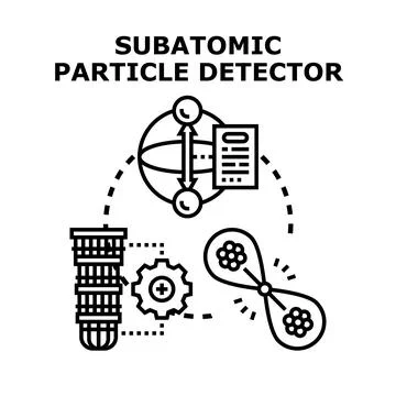 Subatomic particle detector theory vector concept Stock Illustration