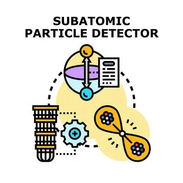 Subatomic particle detector theory vector concept Stock Illustration