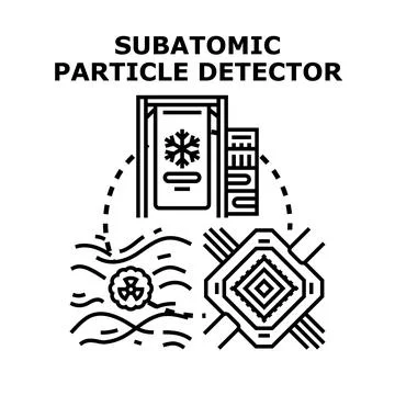 Subatomic particle detector vector concept illustration Stock Illustration