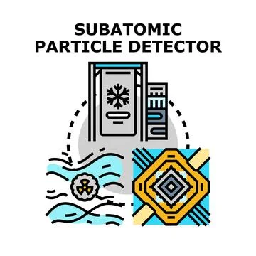 Subatomic particle detector vector concept illustration Stock Illustration