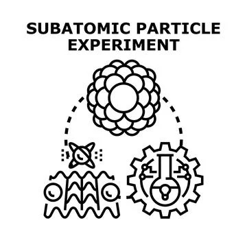 Subatomic particle experiment concept vector illustration Stock Illustration