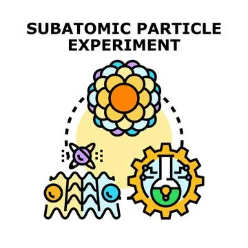 Subatomic particle experiment concept vector illustration Stock Illustration